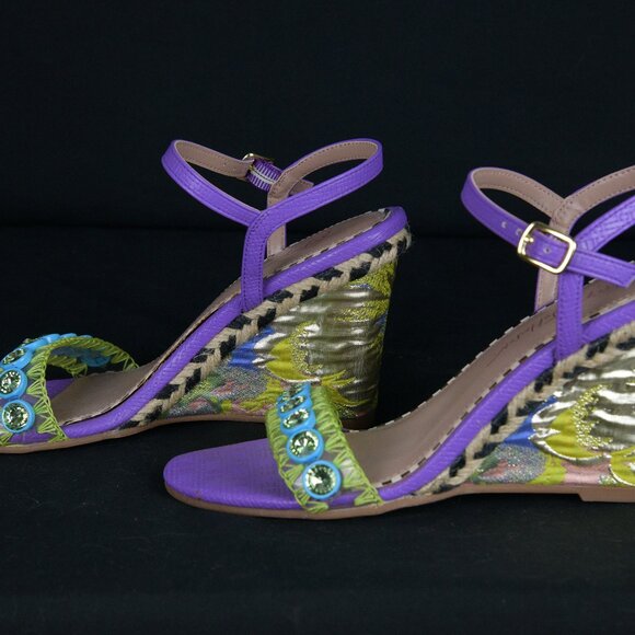 Betsey Johnson Purple Kodi Wedge Heel Sandal Size 7.5 - Picture 3 of 7